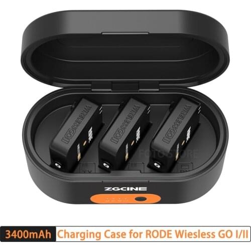 ZGCINE ZG-R30 Charging Box for Rode Wireless GO I II Wireless Microphone 3400mAh Charging Case Portable Fast Charging Power Ban