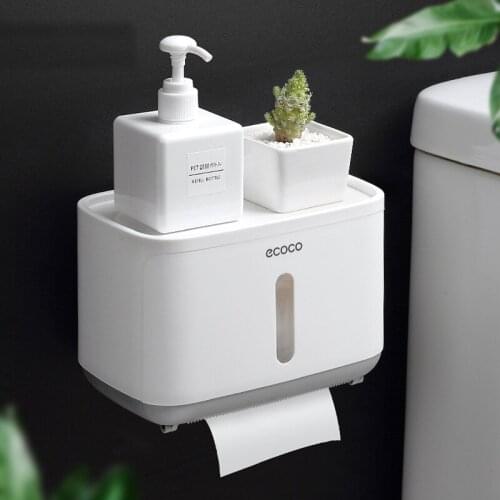 Waterproof Toilet Paper Holder Wall Mount Paper Holder for Toilet Shelf Box Tray Roll Storage Box Organizer Bathroom Accessories