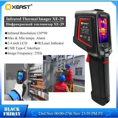 XEAST thermal Camera Thermal Imager IR Indicator Thermal Camera Multilanguage Support Temperature Measuring Instrument XE-29