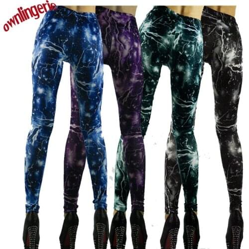 Adult female low waist galaxy elastic leggings,93cm length women casual fashion design leggings with 4 colours for choose