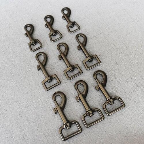 20 Pcs/Pack 15mm 20mm 25mm Gun Black Metal Swivel Clasp Seat Belt Buckle Clip Loop Snap Hook For Dog Pet Leads Leash Hardware