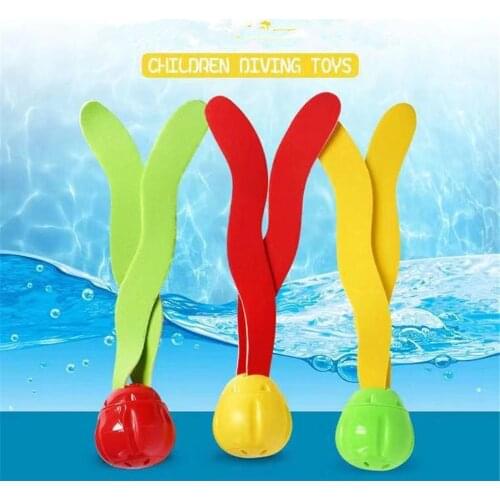 3pcs Pool Swimming Training Plants Toy Water Sports Accessories Kids Study Swimming Tools Sea Plant Shape Diving Toys