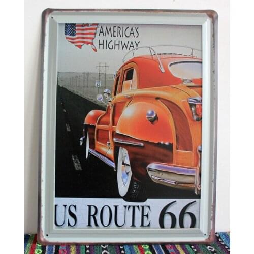 30pcs/lot Metal Sign shabby chic Christmas decorations!!!Americans highway US ROUTE 66 Tin Signs Art home decor office Bar Cafe