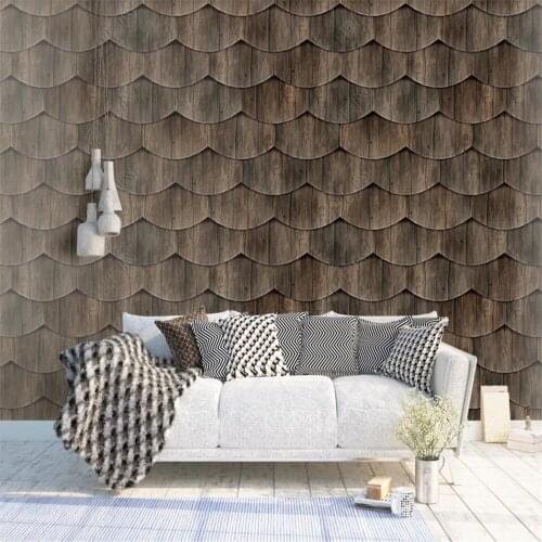 Milofi custom 3D wallpaper mural dragon scale grain three-dimensional wood grain background wall living room bedroom decoration
