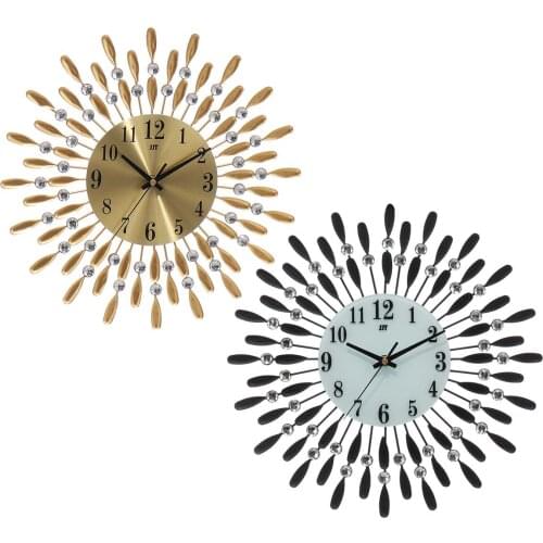 Aluminum Iron Home Decoration Wall Clock Hanging Silent Quartz Wall Watches Battery Powered Watch Timer Living Room Home Decor