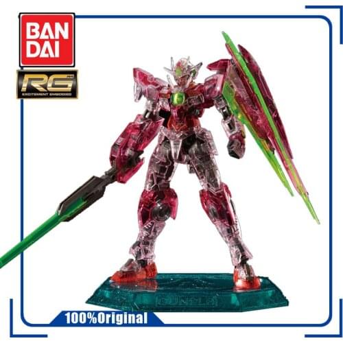 BANDAI RG 1/144 THE GUNDAM BASE LIMITED 00 QAN TRANS-AM CLEAR Assembling Model Action Toy Figures Childrens Gifts