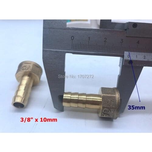 Free shipping copper fitting 10mm Hose Barb x 3/8" inch Female BSP Brass Barbed Fitting Coupler Connector Adapter