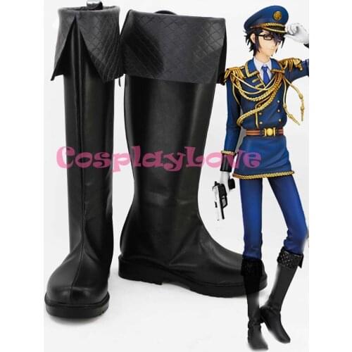 K RETURN OF KINGS Fushimi Saruhiko Cosplay Shoes Boots Black Hand Made Custom-made For Halloween Christmas Festival CosplayLove