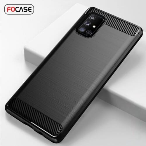 Case For Samsung A71 Soft TPU Bumper Cover Carbon Fiber Brushed Texture Cases For Samsung Galaxy A70 A70s A71 5G Case Cover