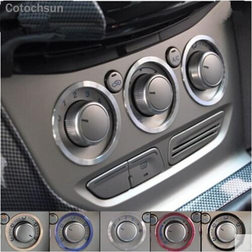 Cotochsun car-styling Aluminium alloy air AC knobs Switch knobs decoration ring sticker case for Ford Focus 2 Focus 3 Kuga