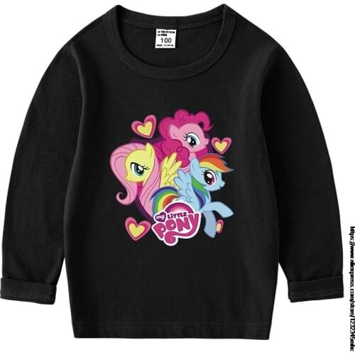 Childrens T-shirt Childrens Clothing Cotton My Little Baby girl pony Long-sleeved Clothing Girls Boys Autumn Spring Clothing