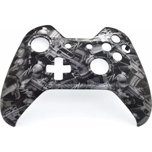 For Xbox One Controller Custom Hydro Dipped Replacement Shell Case Cover Mod - Front Shell (Gun pattern)