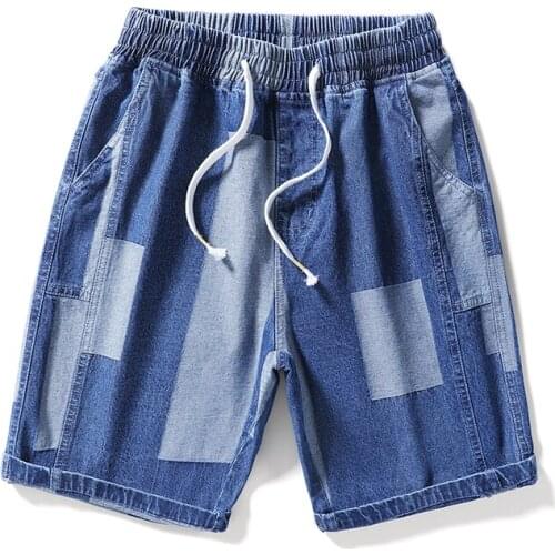 Mens Summer Jeans Shorts Men 2021 New Male Youth Plus Size Casual Running Shorts Patchwork Street Wear Jogger Sports Shorts Men