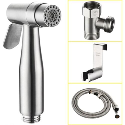 304 stainless steel pressurized flushing shower gun bidet with multiple water outlet modes hanging spray gun