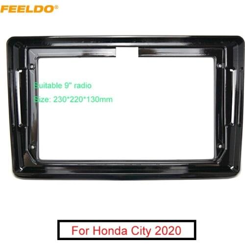 FEELDO Car Audio Radio 9" Big Screen 2DIN Fascia Frame Adapter For Honda City CD/DVD Player Dash Fitting Panel Frame Kit