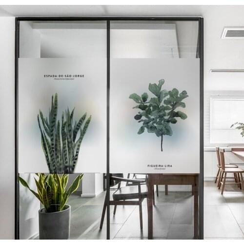 Custom Size Glass Film Static Cling Flamingo Plants Pattern Home Decoration Vinyl Anti-UV Reusable Removable Tint-FIlm 80x120cm