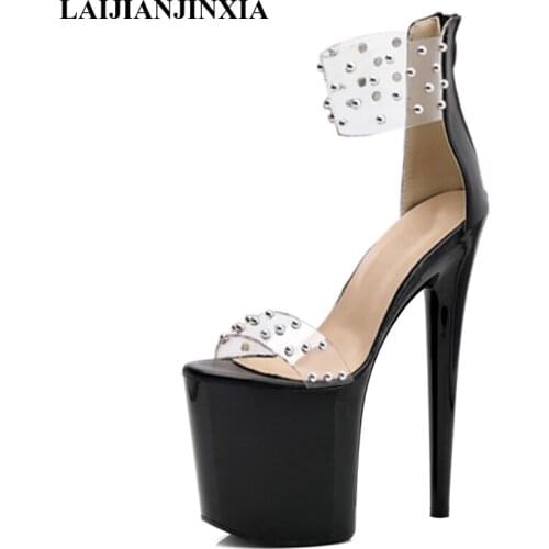 LAIJIANJINXIA New Fashion Sexy Gladiator 20CM Super High Heel Platforms Pole Dance/Performance/Star/Model Sandals Womens Shoes