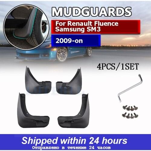 OE Styled Molded Car Mud Flaps For Renault Fluence Samsung SM3 2009-on Mudflaps Splash Guards Flap Mudguards Car Styling