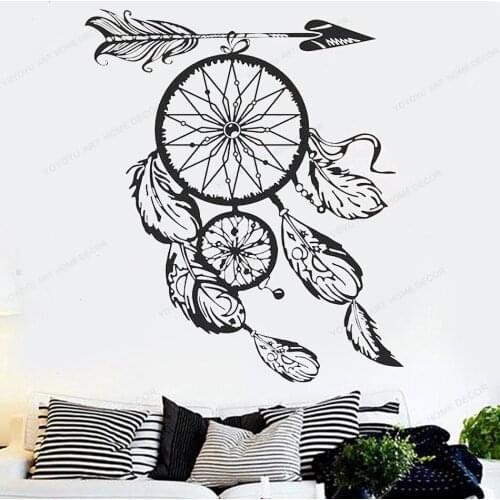 Dream Catcher wall decal home vinyl wall sticker Feather Indian Amulet bohemian wall decor dorm wall art mural HJ530
