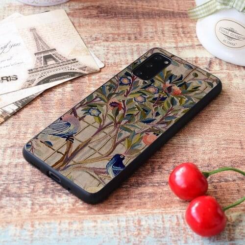 For Samsung Galaxy William Morris Kelmscott Trellis Embroidery Soft TPU border Samsung Galaxy Case