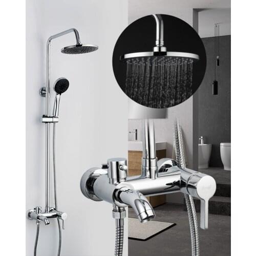 Bath Wall Shower Faucet Rainfall Shower Panel Set Bathroom Faucet Shower System Set Hot and Cold Water Tap Mixer Torneira