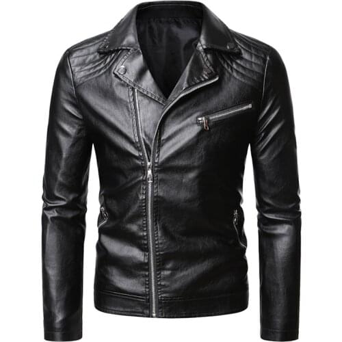 New Leather Jacket Men Fashion Streetwear Biker Coat Punk Style Motorcycle Leather Jacket Men High quality PU Outwear