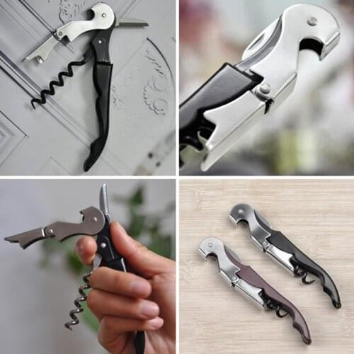 Wine Bottle Cap Opener Corkscrew Stainless Steel Metal With Plastic Handle Tools AUG889