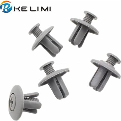 Auto car body plastic rivet fastener clips door panel screw push type expanding moulding clip 8mm hole Black Gray