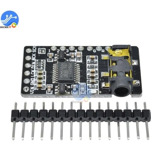 PCM5102 Decoder Board GY-PCM5102 I2S Player Module I2S Interface Format Player Digital Audio Sound Board for Raspberry