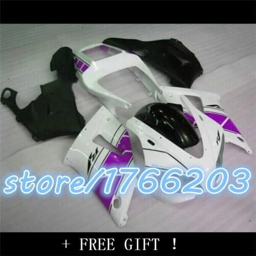 White Black Full Fairing for YZF-R1 98-99 YZF R1 98 99 R1 98 99 YZFR1 YZF1000 98 99 1998 1999 BBF