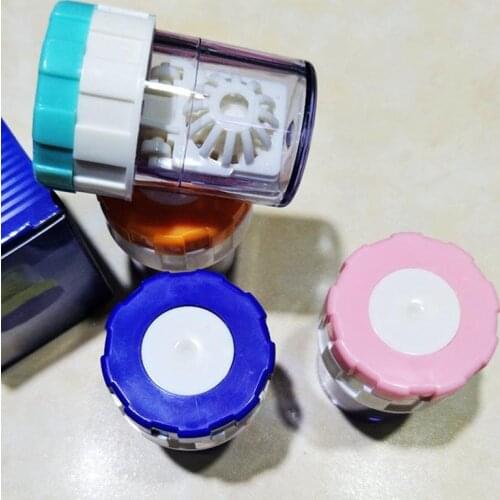 Practical Manually Contact Lens Cleaner Washer Cleaning Lenses Case Contact Lenses Cleaning Device Container Storage Holder