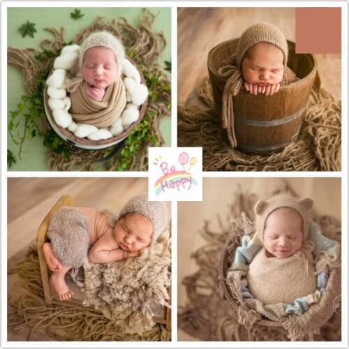 Newborn Photography Props Baby Photography Hemp Decorative Background Cloth Record Growth Infant Blanket Mat For Photography