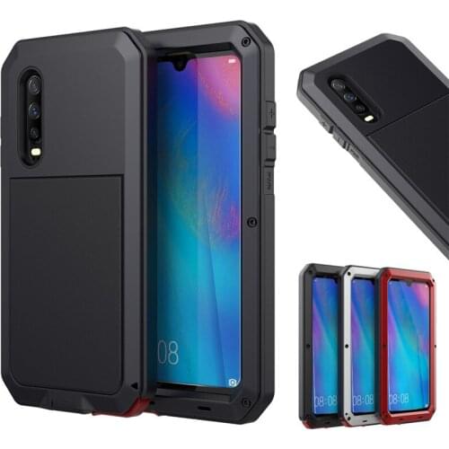 Seonstai Metal Case For Huawei Mate 20 Tempered glass+Full Protective Doom Armor Metal Shockproof Dustproof Cover for P30 Pro