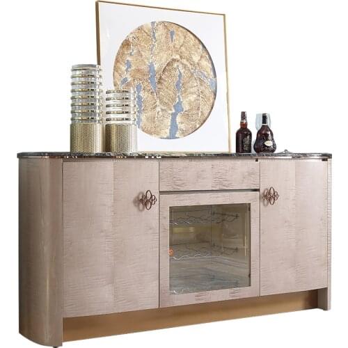 Postmodern light luxury solid wood side cabinet restaurant furniture decoration storage cabinet wine cabinet porch cabinet