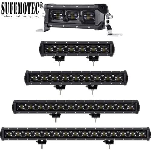 6D Lens Single Row Led 4x4 Offroad Work Light Bar For Off road 4WD Trucks SUV ATV 12V 24V Trailer Motorcycle Car External Lights