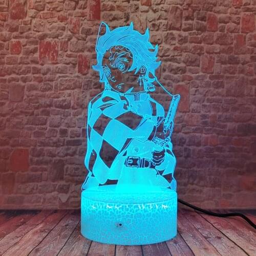 Flash 3D Illusion Nightlight LED Colorful Changing Lamp Japan Manga Model Demon Slayer Anime action & toy figures kids
