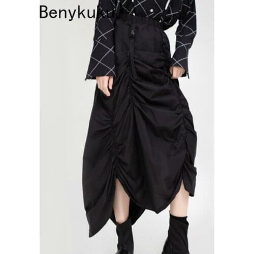 Steampunk Women Skirts Harajuku Gothic Irregular Party Maxi Long Skirt High Waist Costumes Punk Streetwear Black Vintage Skirt