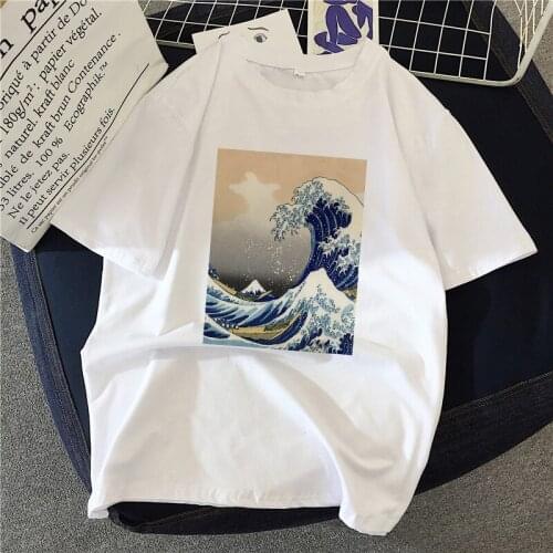 Woman Summer Great Guardian Wave T Shirt women Aesthetic Cute Japanese Short Sleeve Vintage Harajuku Streetwear Anime Tshirt