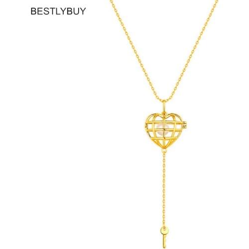 BESTLYBUY Pearl Necklace 925 Sterling Silver Jewelry For Women Pearl Jewelry Natural Freshwater Pearl Love Heart Pendant Gift
