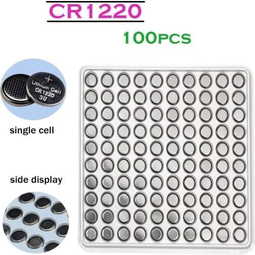 100Pcs CR1220 40mAh Button Battery LM1220 DL1220 BR1220 Coin Cell Lithium Batteries 3V CR1220 for Watch Toy Remote Control