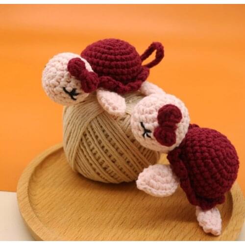 DIY Crochet Tortoise Bead Pacifier Clip Chain Accessories Baby Teething Soother Handmade Knitting Turtle Toy Infants Teether