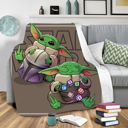 Disney Baby Yoda Blankets Super Soft Warm Comfortable Cartoons Sherpa Fleece Throw Duvet Childrens Kids Adult Sofa Car Bed Cover