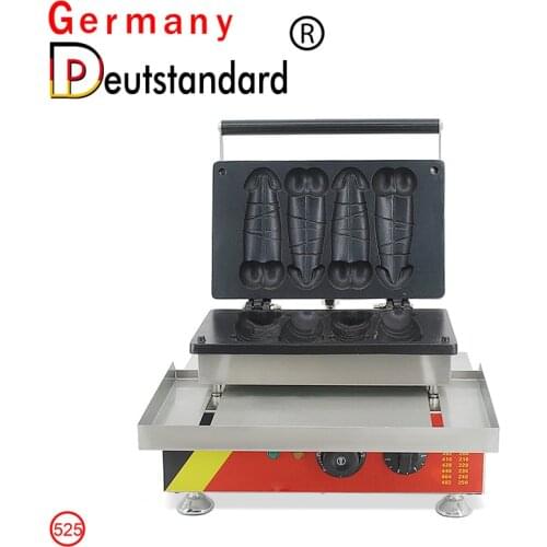 Hot Sale Commercial Electric 4pcs Penis Shape Waffle Maker Waffle Stick Machine Bread Baking Waffle Oven Snack Machine With CE