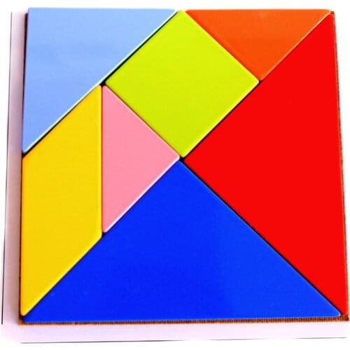 Tangram Puzzle Wooden for Children and Kid Educational Montesorri High Quality Learning Block Part Geometric Colorful Toy Toddle
