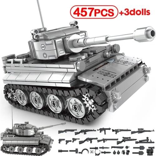 City Military Technical Battle Tank WW2 Building Blocks Track Vehicle Moc Weapon Soldier Figures Bricks Toys For Boys