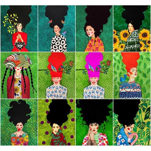 AZQSD Painting By Numbers Abstract Art Girl HandPainted DIY Gift 40x50cm Coloring By Numbers Portrait Home Bedroom Wall Artwork