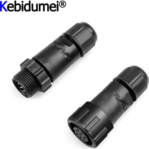 Kebidumei Durable Nylon Shell M14 IP68 8 Pin Waterproof Connector Cable Adapter Industrial Terminal Wire Connector Plug Socket
