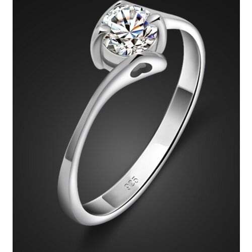 New Design Fashion classic wedding ring Jewelry Real 100% 925 Sterling Slver Set With 5A Zircon Rings Valentines Day gift