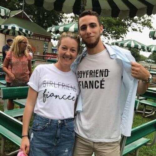 2019 Boyfriend Fiance Shirt Just Married T-Shirt Gift For Him Bride Honeymoon T-shirt Bride to Be Tee Shirts