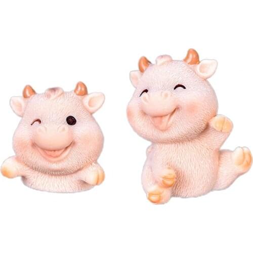 Creative Cute Greedy Cow Gold Coin Model Micro Landscape Bonsai Succulent Ornaments Crafts Kids Gift